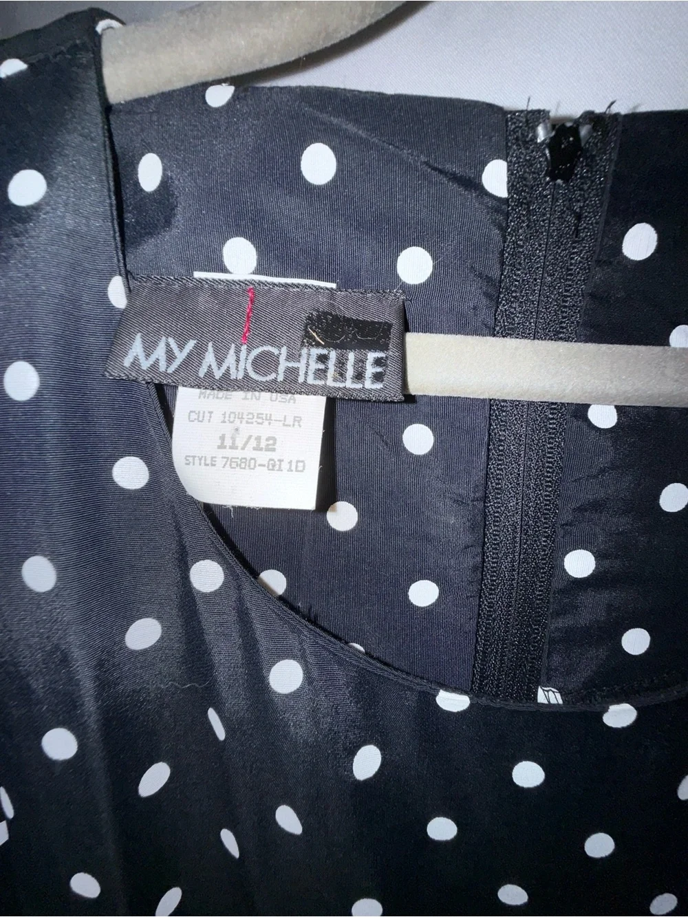 My Michelle Black & White Polka Dot Button-Front Midi Dress